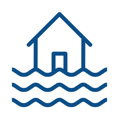 waves on a house, symbolizing waterproofed house