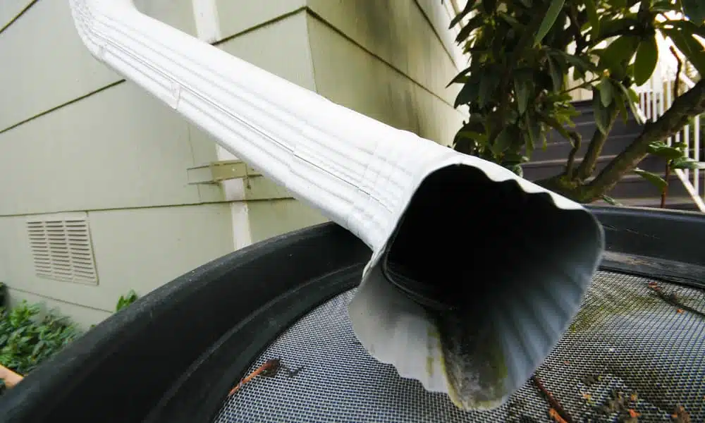 a look inside of a downspout extension