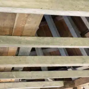 Not properly installed floor joist in crawl space, an over spanned floor joists as the cause of sagging floors in Linden, VA