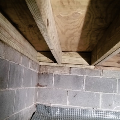 An image of floor sistering joists in Fairfax, VA, a solution to fix an unlevel floor issue for strong structural support.