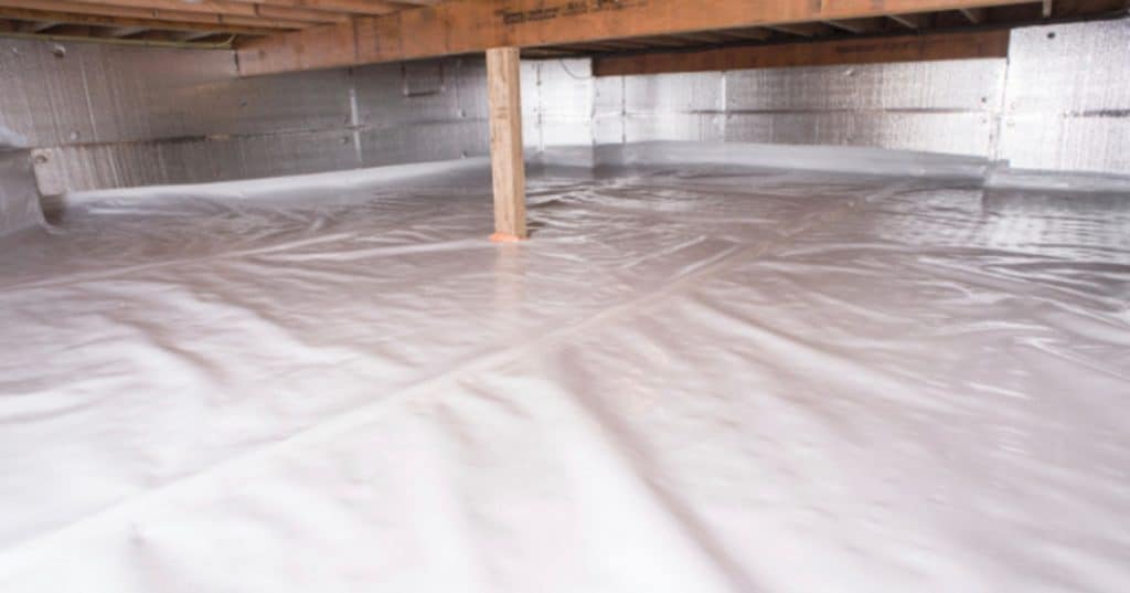 A well-encapsulated crawl space, showing effective crawl space encapsulation in Fairfax, VA.