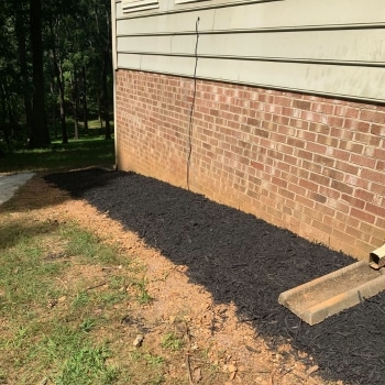 A backfilled excavated areas after push piers installation in Linden, VA.