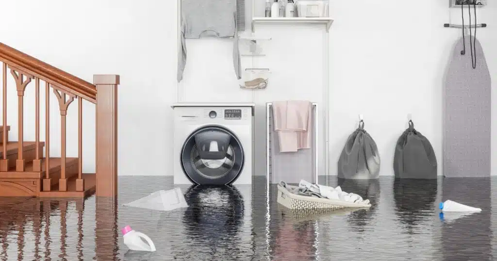 A flooded home due to lack of regular plumbing system maintenance in Winchester, VA. 