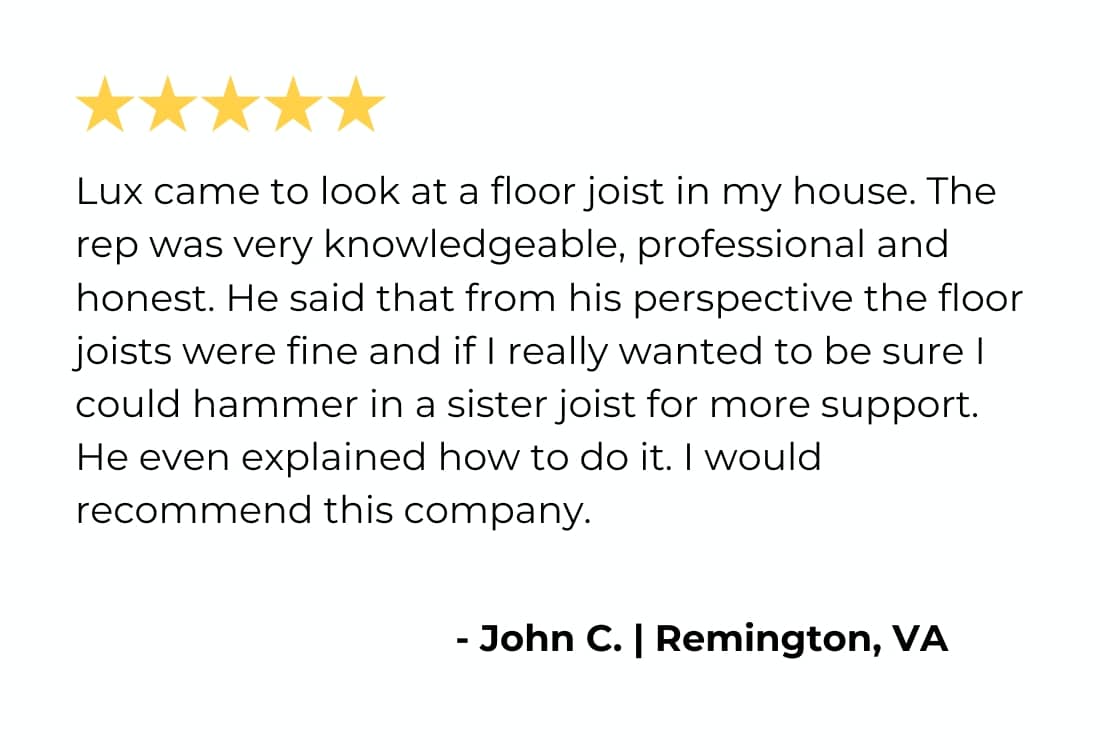 A satisfied customer with his foundation inspection review.