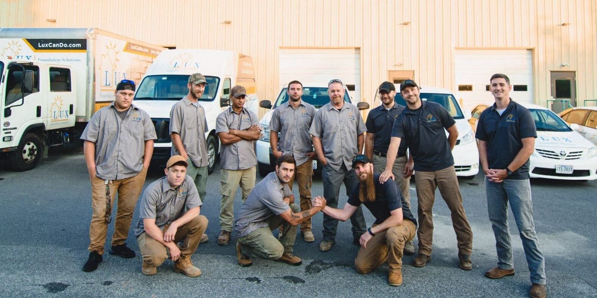 LUX professional basement waterproofing team.