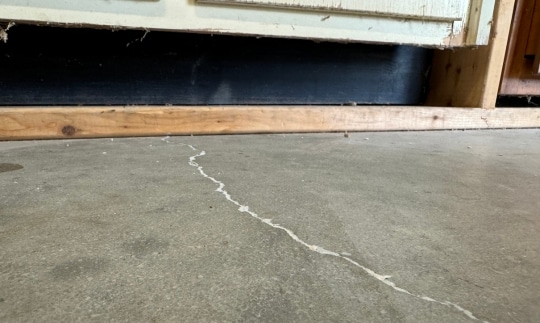 An image of finished uneven basement slab concrete using polyurethane foam lifting, to improve functionality.