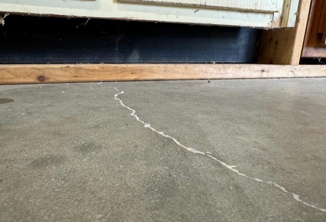 Level and stable concrete slab after foam concrete lifting repair in White Post, VA.