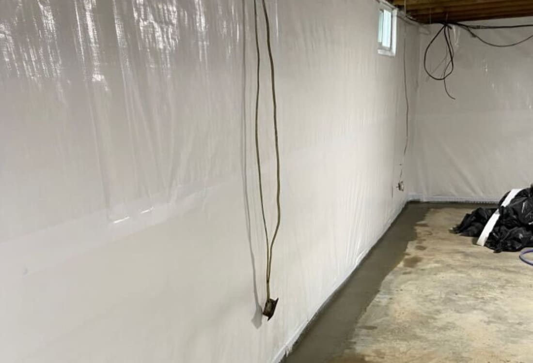 A dry and restored basement after applying water in basement solutions in White Post, VA.