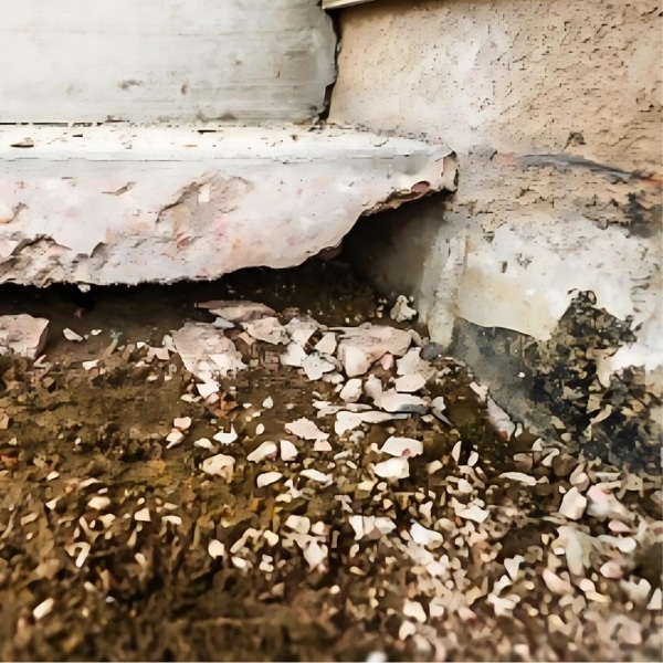 Soil movement beneath a concrete slab is causing a cracked garage floor in Southbridge, VA.