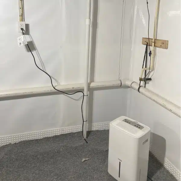 Installed dehumidifier in a basement to prevent mold growth and excessive moisture in Charles Town, WV.