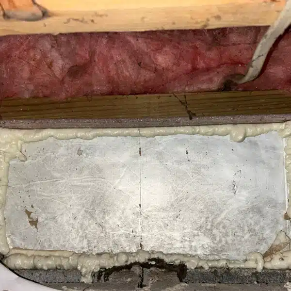 Crawl space vents sealed with polyurethane sealant to prevent moisture issues caused by open crawl space vents in Brambleton, VA.