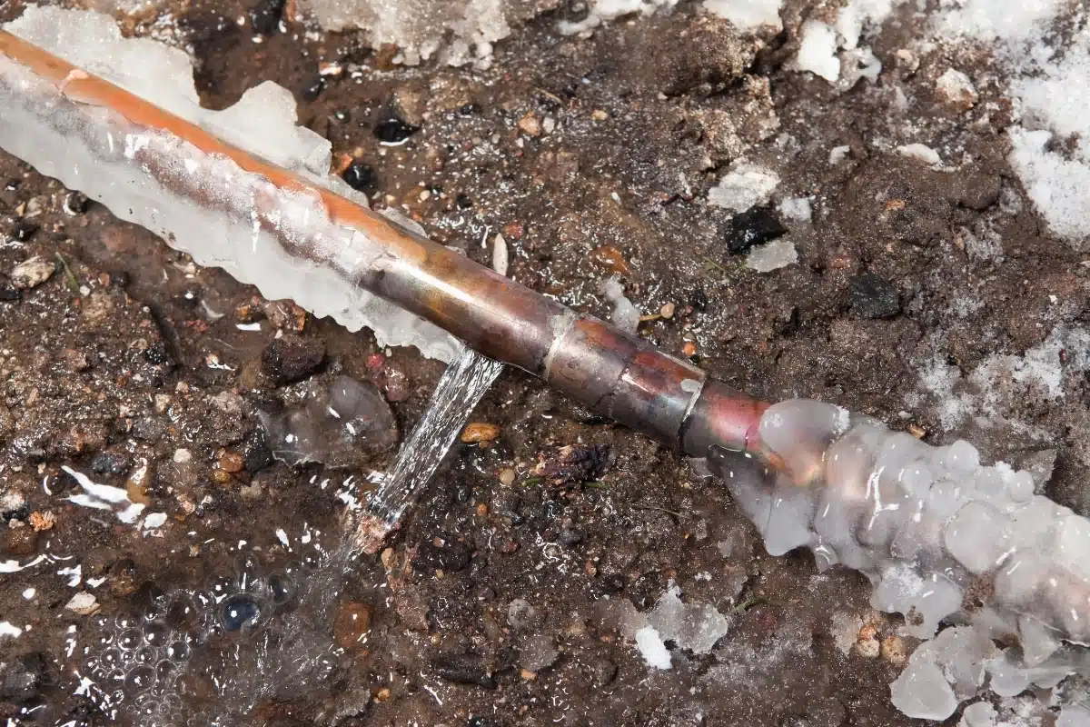 Frozen plumbing pipes burst, causing a leaking water line in Clear Brook, VA, that led to crawl pace issues.