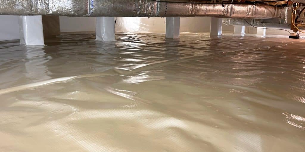 Illustration of what is crawl space encapsulation in a clean and sealed area after professional encapsulation in Winchester, VA.