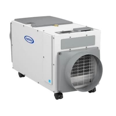 A basement dehumidifier use to reduce moisture damage, a basement wood rotting treatment repair in Fairfax, VA.