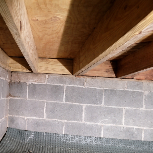 Sistered floor joists reinforced beside existing beams to strengthen floors, a crawl space repair solution in Harpers Ferry, WV.