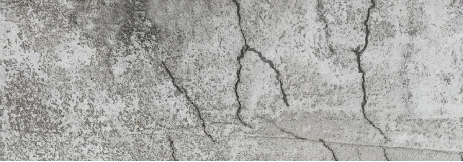 shrinkage cracks in a poured concrete foundation — spider web pattern in Northern Virginia