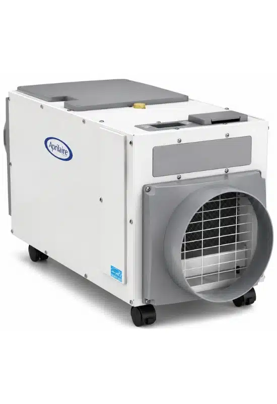 Aprilaire home dehumidifier unit installed by LUX Foundation Solutions to control basement humidity and prevent mold in Winchester, VA.