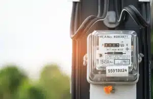 Electric meter showing high energy usage linked to wet crawl space insulation loss in Berkeley, WV.