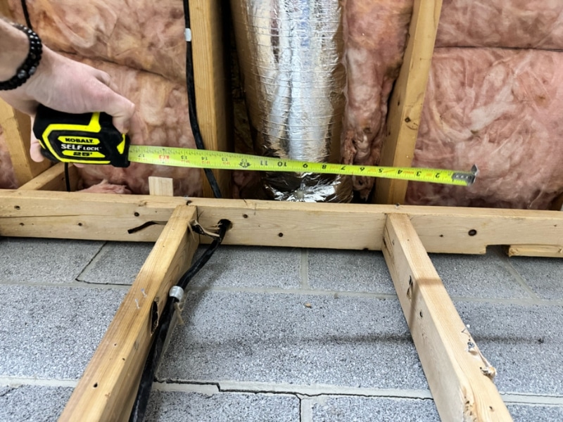 LUX team taking field measurements during foundation inspection before the installation of carbon fiber strap in Winchester, VA.